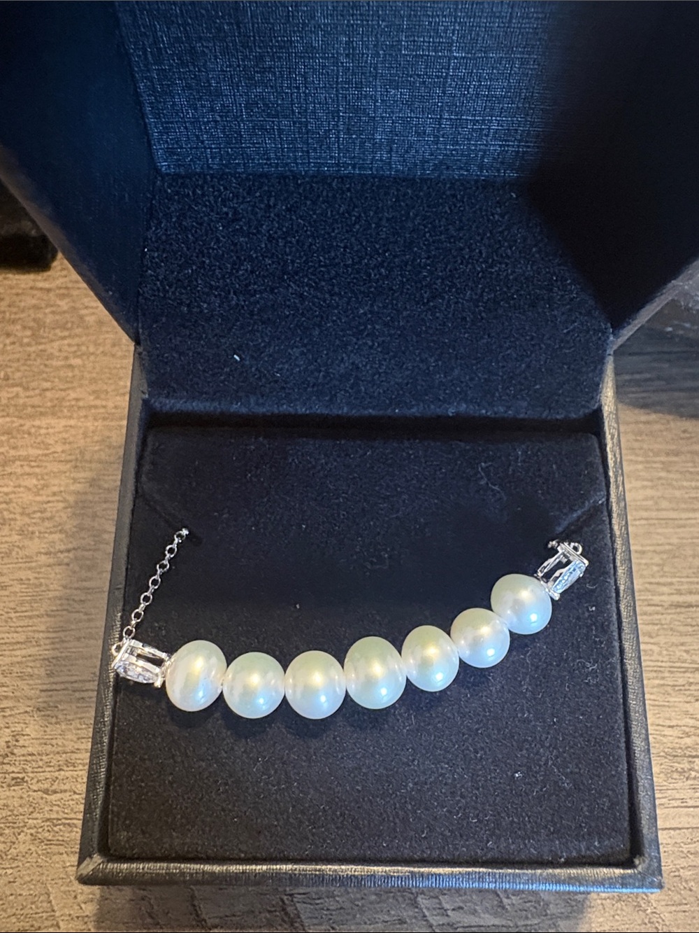 Pearl & Crystal Baguette Bracelet with KAY Box